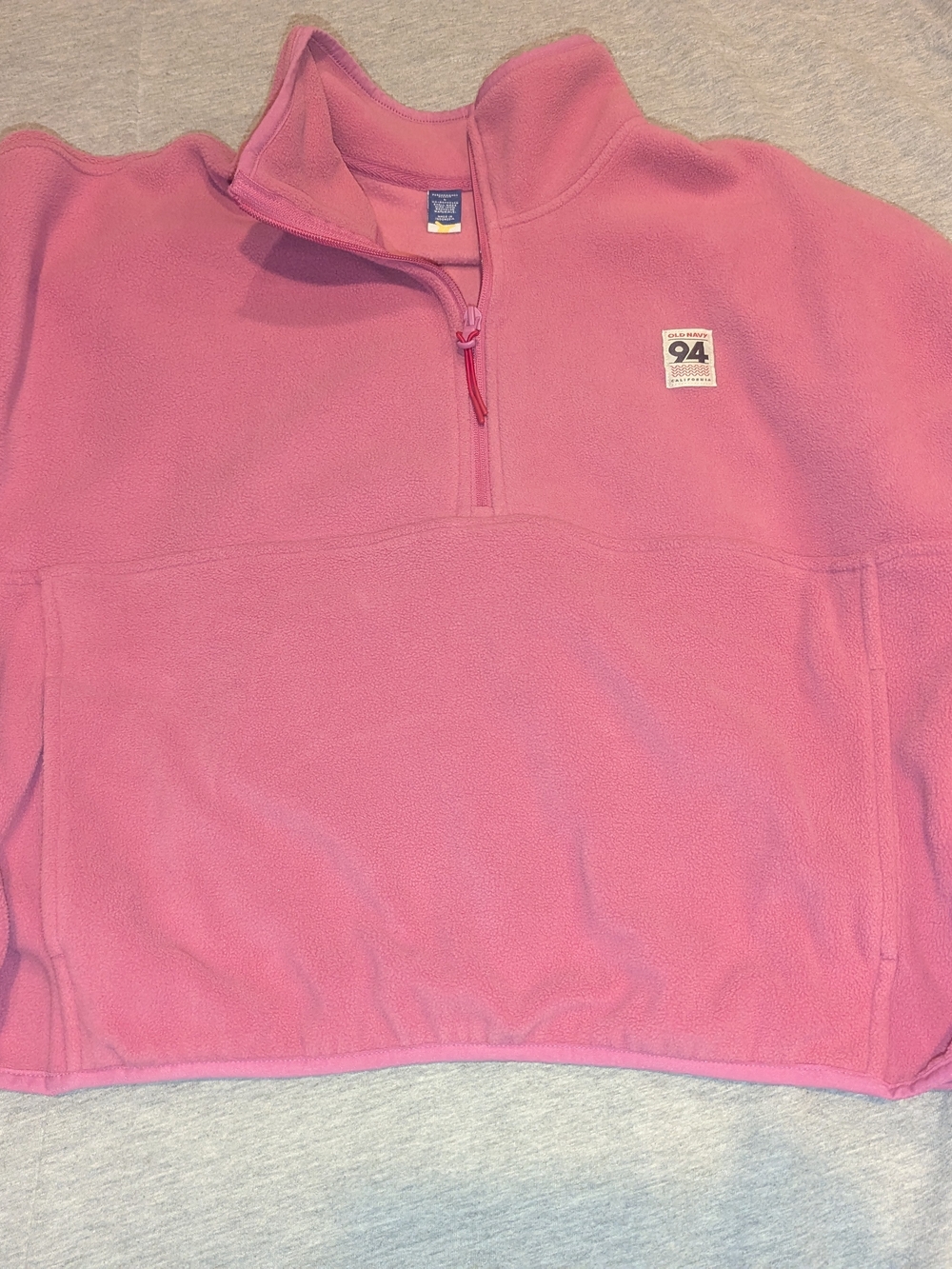 Old Navy Pink Performance Fleece Quarter‑Zip Pullover – Women’s L